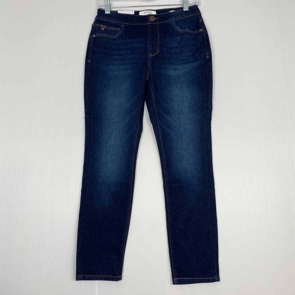Skinnygirl Women's Mid Rise Skinny Crop IStretch Jeans Indigo‎ Size 26T Pull On